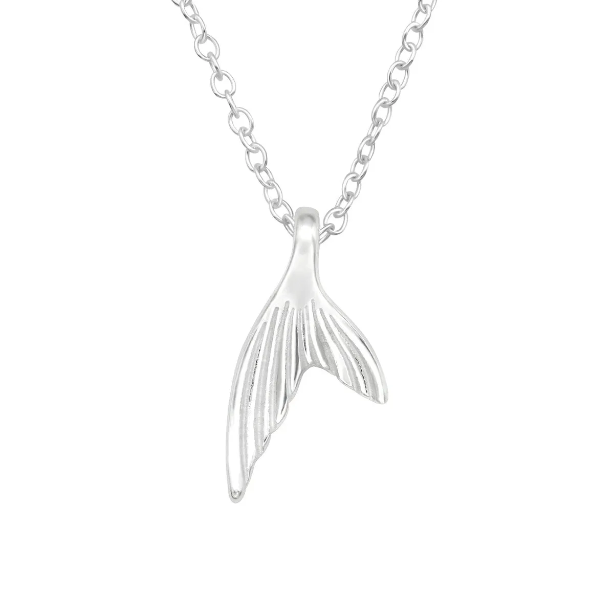 Sterling Silver Mermaid Tail Pendant Necklace - White sold by Zulily