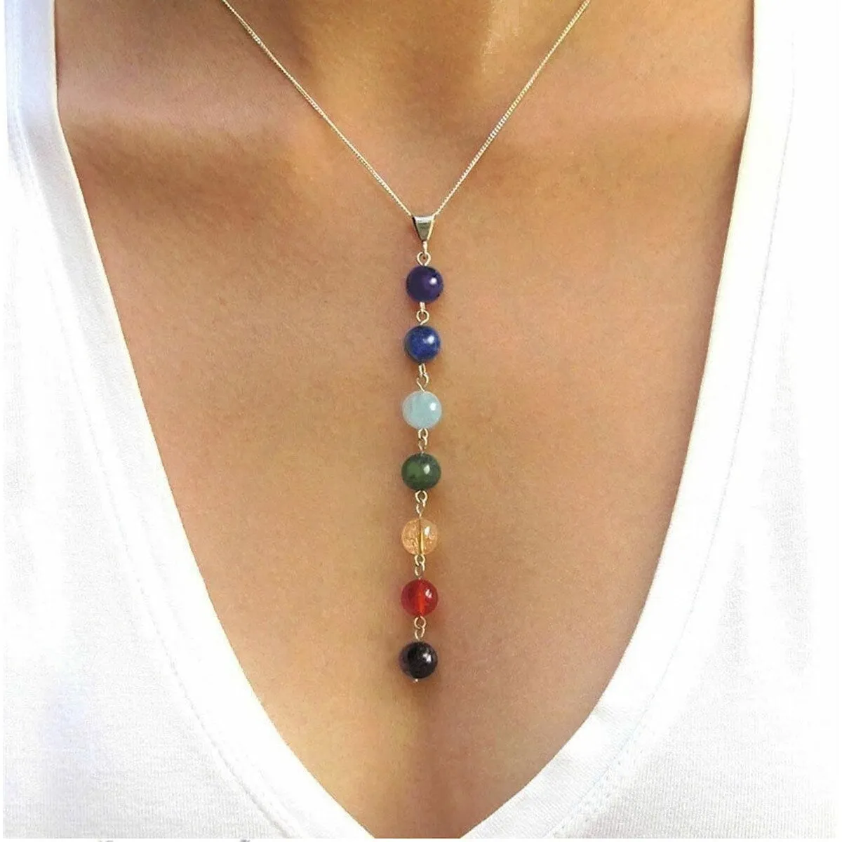 Chakra Gemstone Necklace - White sold by Zulily