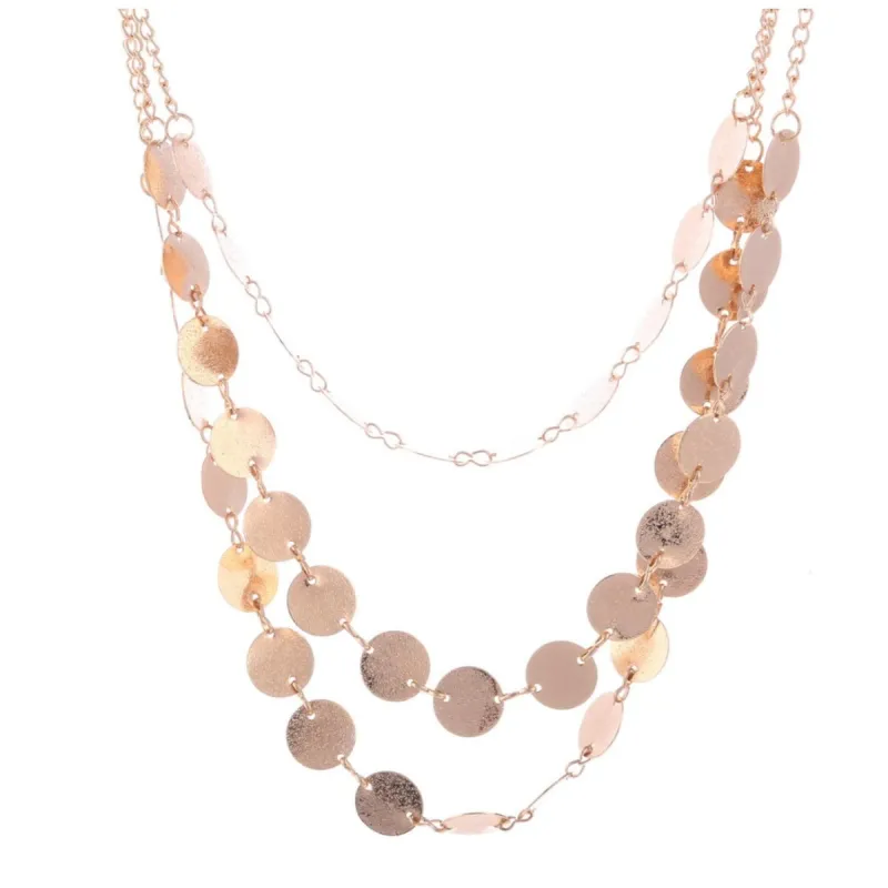 Goldtone Disc Layered Necklace - White sold by Zulily