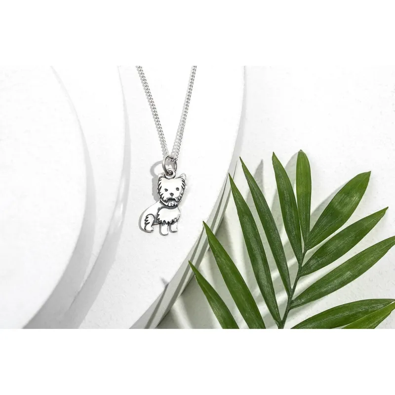 Sterling Silver Yorkie Dog Pendant Necklace sold by Zulily