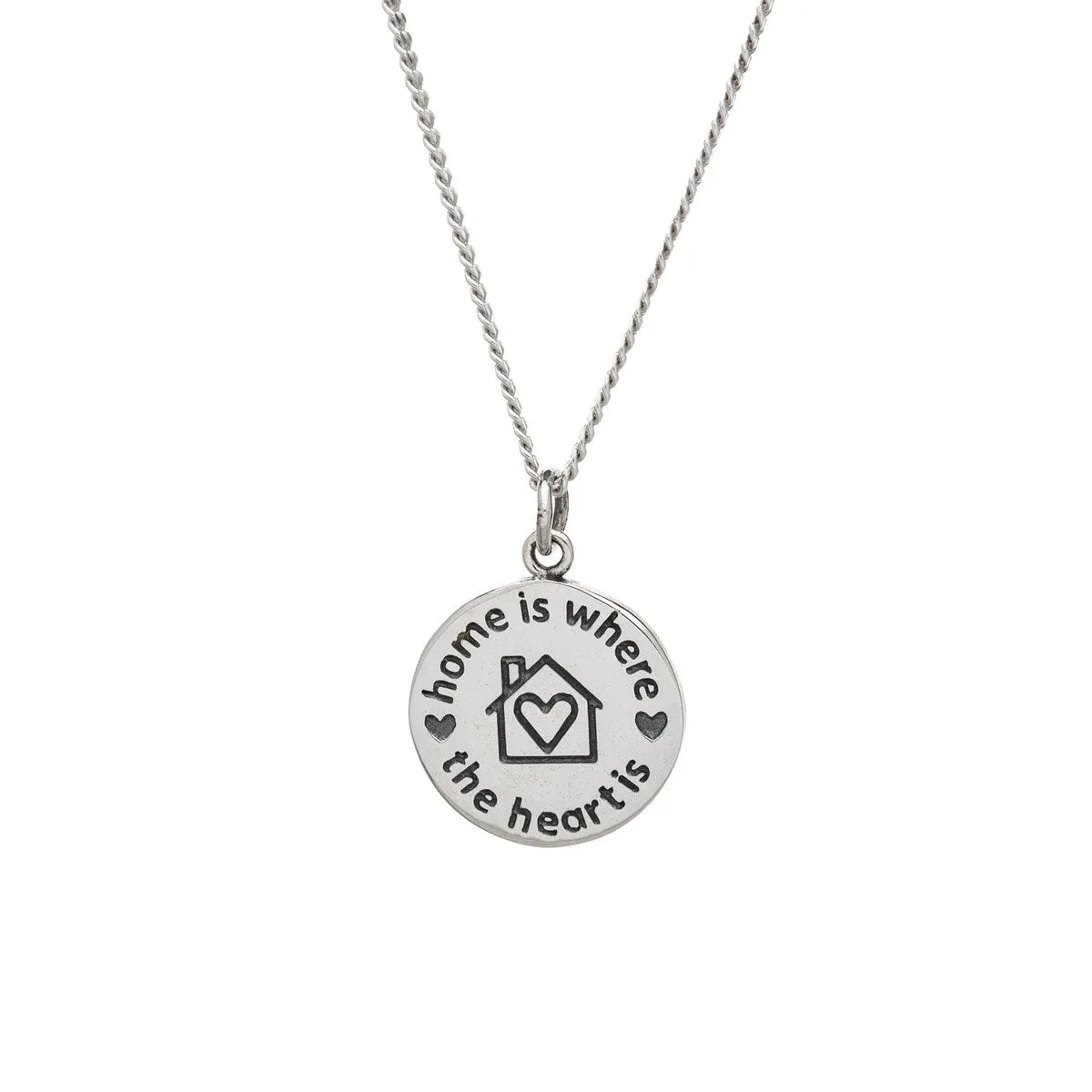 Sterling Silver Round 'home is where the heart is' Pendant Necklace sold by Zulily