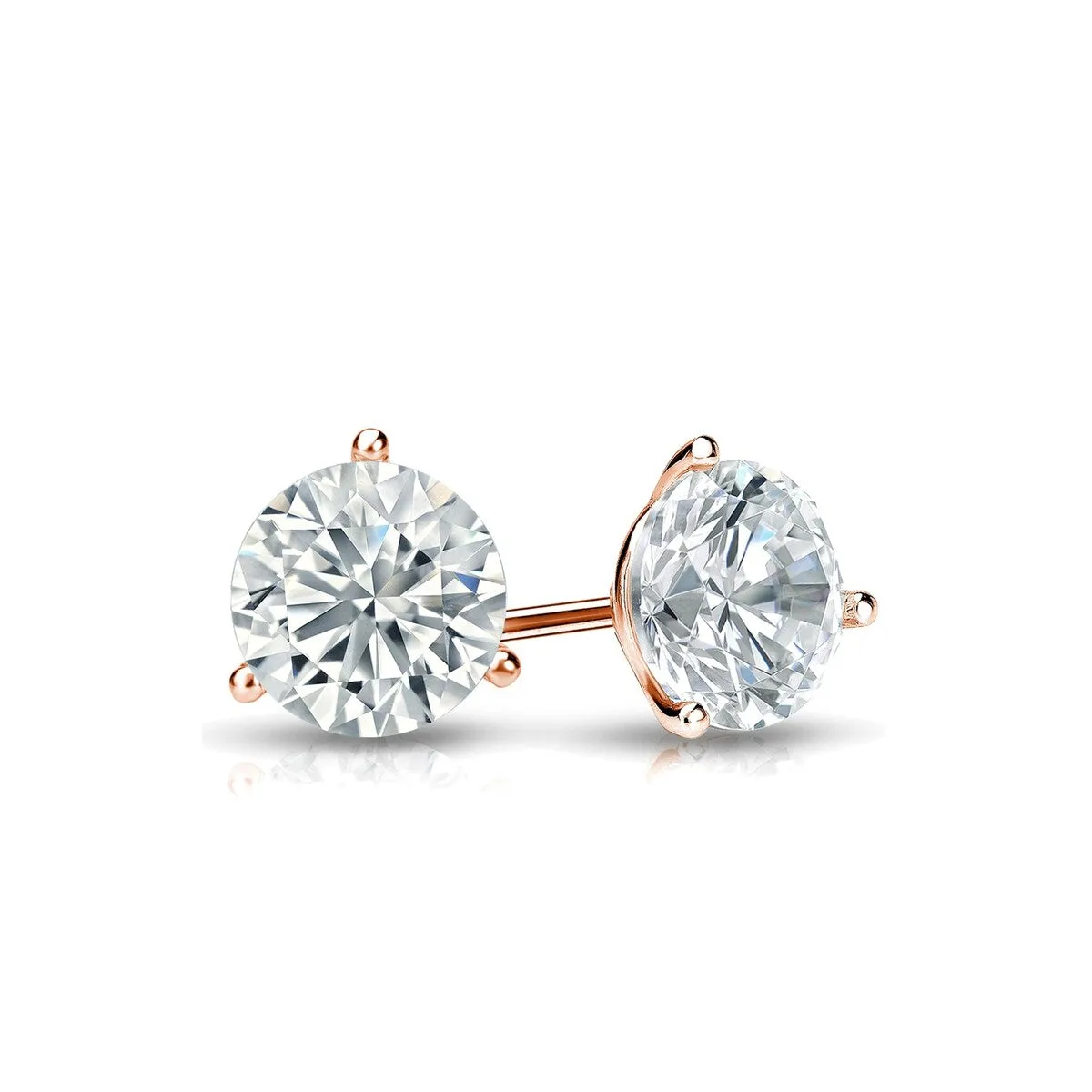 RhythmRocks 14k Gold Lab Grown Round Diamond Stud Earrings 0.33 ct. tw. 3-Prong Martini Screw-Back (E-F VS) sold by Zulily product image thumbnail 5