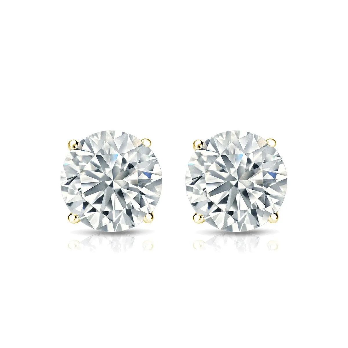 RhythmRocks 14k Gold Lab Grown Round Diamond Stud Earrings 0.60 ct. tw. 4-Prong Martini Screw-Back (E-F VS) sold by Zulily product image thumbnail 4