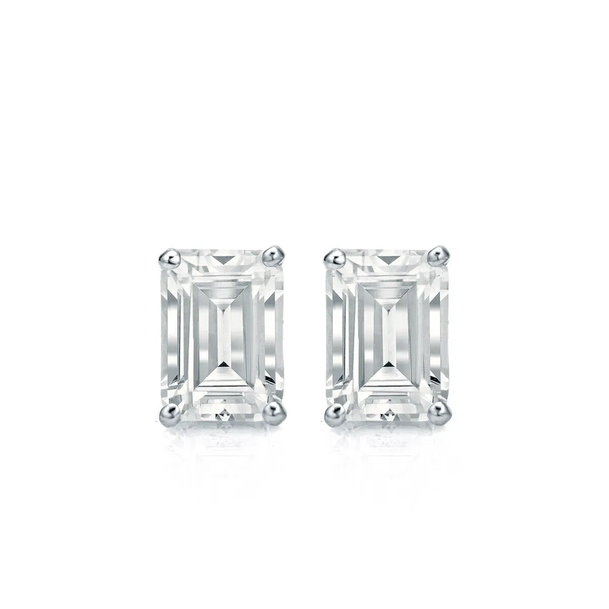 RhythmRocks 14k Gold Lab Grown Emerald-Cut Diamond Stud Earrings 1.00 ct. tw. 4-Prong Push-Back (E-F VS) sold by Zulily product image thumbnail 2