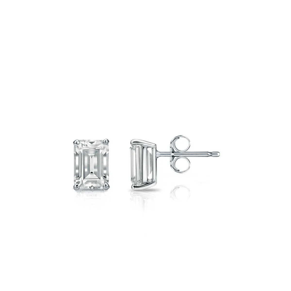 RhythmRocks 14k Gold Lab Grown Emerald-Cut Diamond Stud Earrings 1.00 ct. tw. 4-Prong Push-Back (E-F VS) sold by Zulily product image thumbnail 5