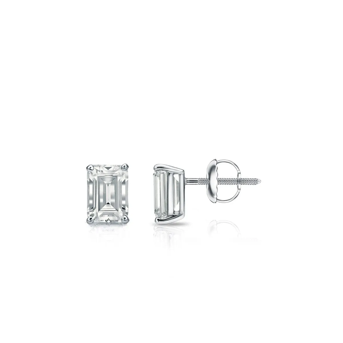 RhythmRocks 14k Gold Lab Grown Emerald-Cut Diamond Stud Earrings 0.50 ct. tw. 4-Prong Screw-Back (E-F VS) sold by Zulily product image thumbnail 5