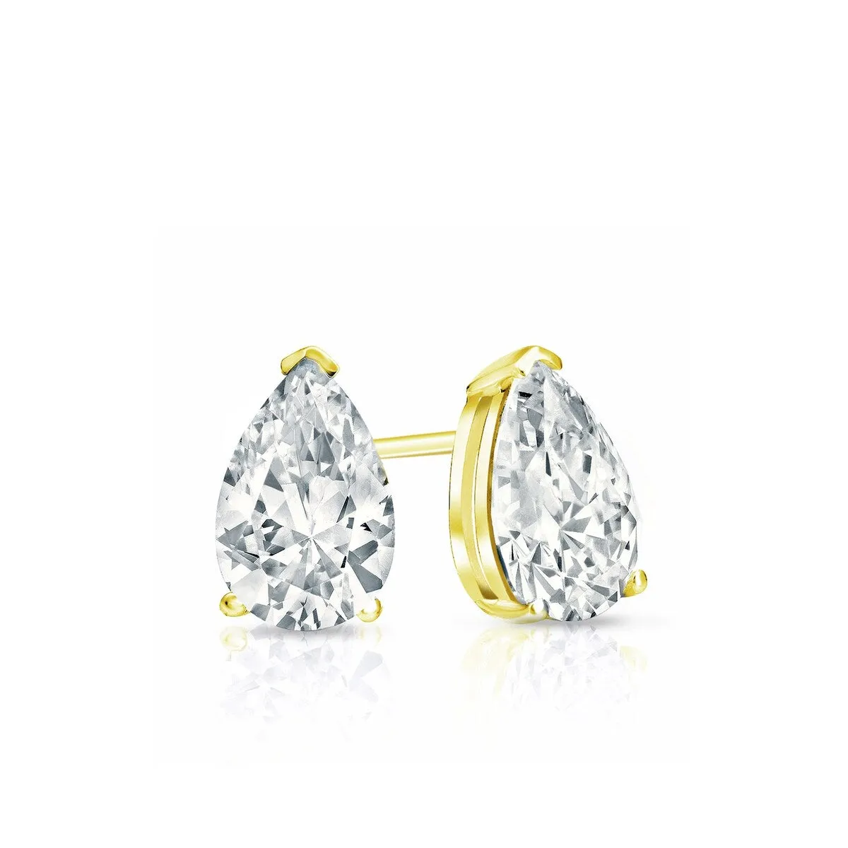 RhythmRocks 14k Gold Lab Grown Pear Diamond Stud Earrings 1.00 ct. tw. V-End Prong Screw-Back (E-F VS) sold by Zulily product image thumbnail 3