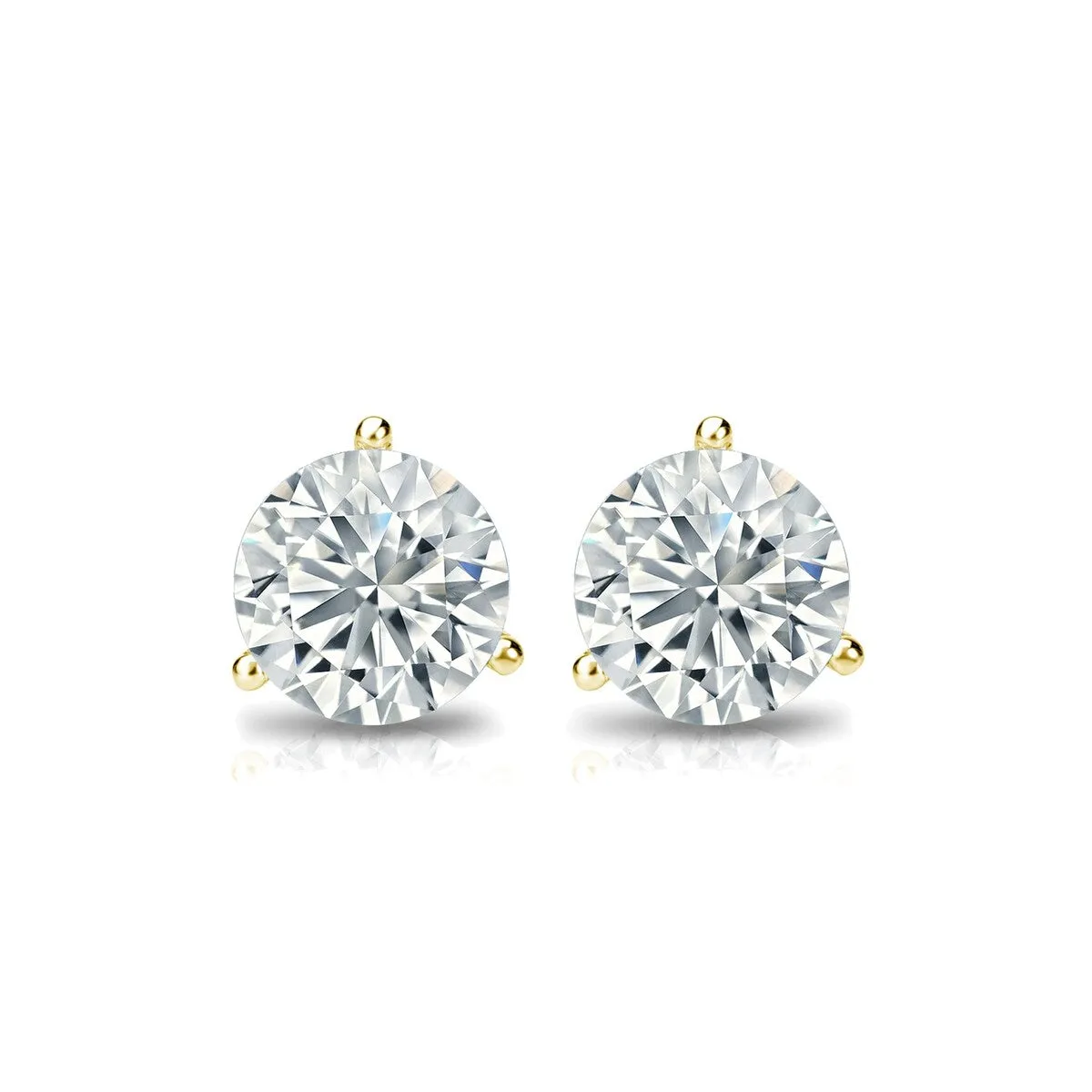 RhythmRocks 14k Gold Lab Grown Round Diamond Stud Earrings 0.75 ct. tw. 3-Prong Martini Screw-Back (E-F VS) sold by Zulily product image thumbnail 4