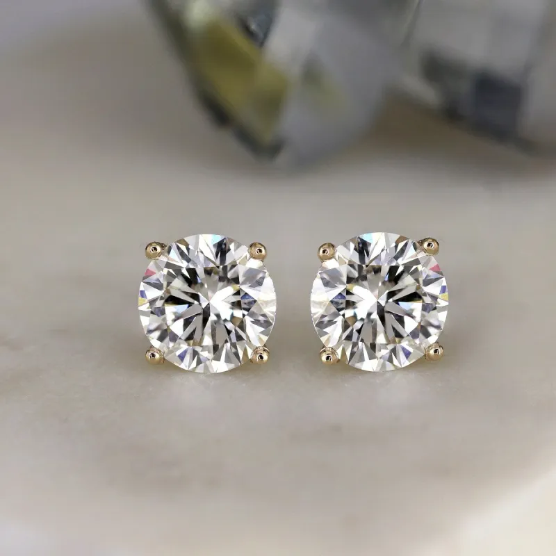 RhythmRocks 14k Gold Lab Grown Round Diamond Stud Earrings 1.00 ct. tw. 4-Prong Push-Back (E-F VS) sold by Zulily