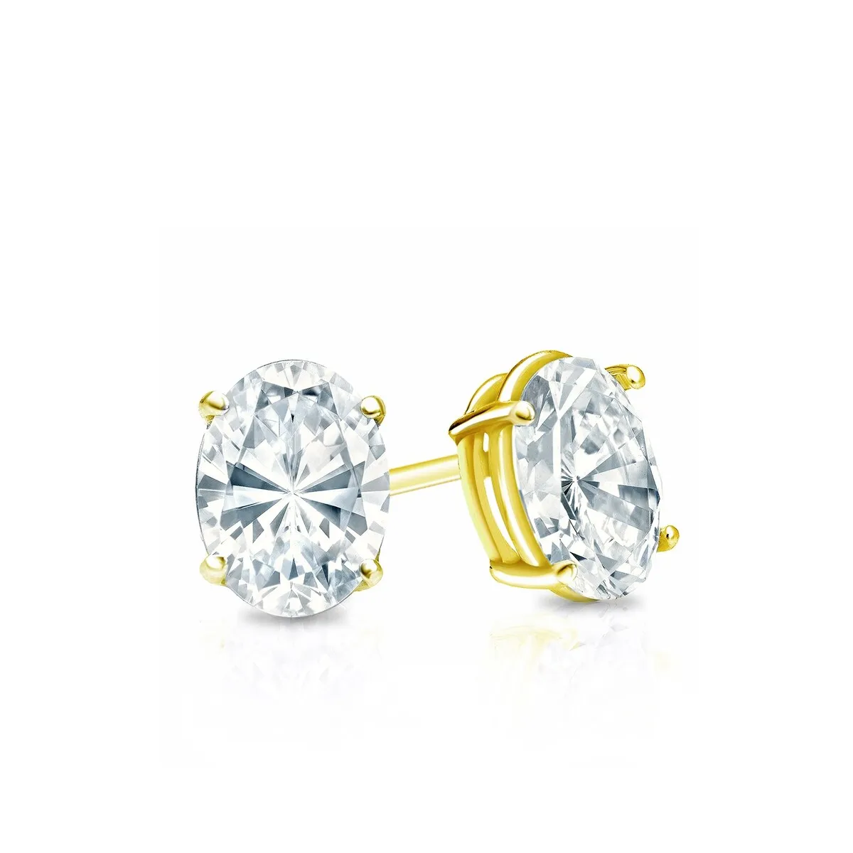 RhythmRocks 14k Gold Lab Grown Oval Diamond Stud Earrings 0.40 ct. tw. 4-Prong Push-Back (E-F VS) sold by Zulily product image thumbnail 3