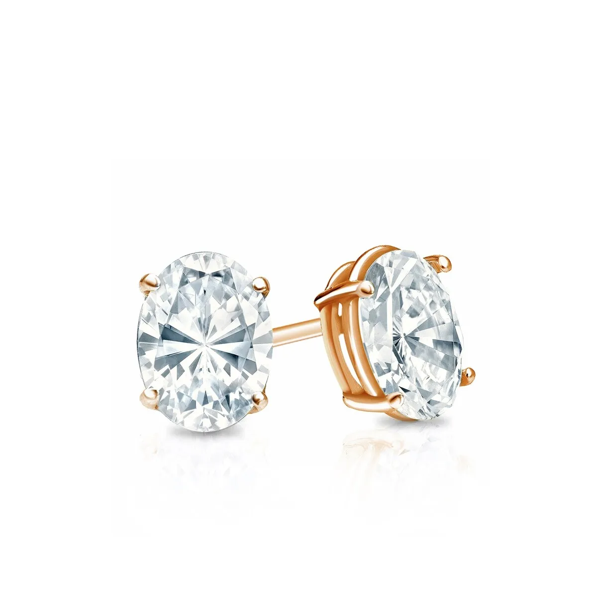 RhythmRocks 14k Gold Lab Grown Oval Diamond Stud Earrings 0.60 ct. tw. 4-Prong Push-Back (E-F VS) sold by Zulily product image thumbnail 5