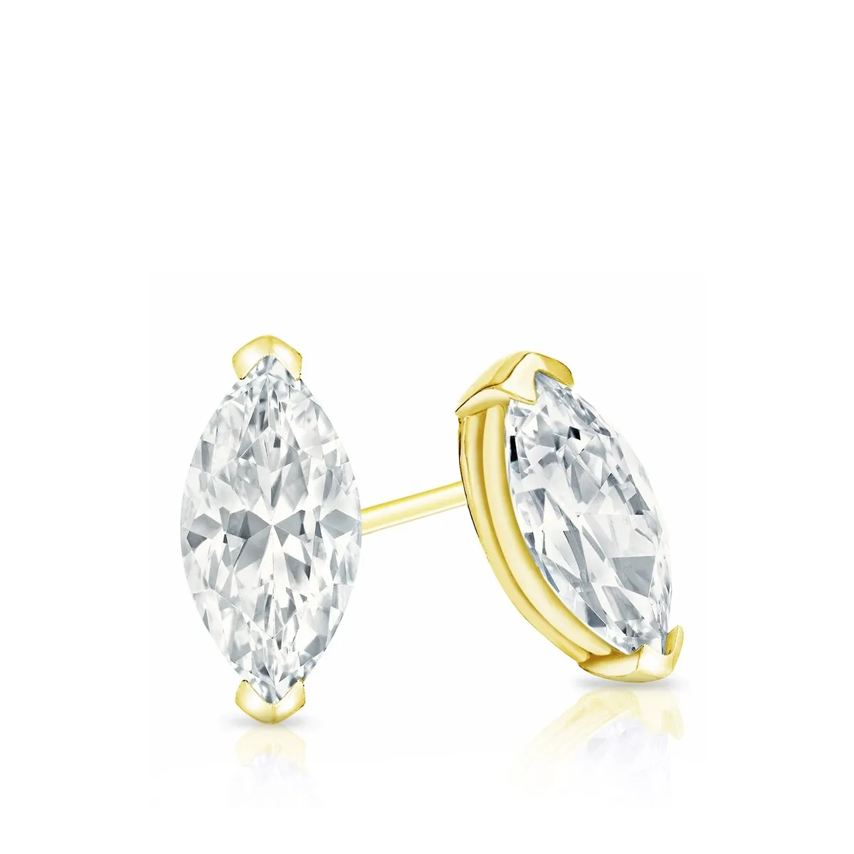 RhythmRocks 14k Gold Lab Grown Marquise Diamond Stud Earrings 0.60 ct. tw. V-End Prong Screw-Back (E-F VS) sold by Zulily product image thumbnail 3
