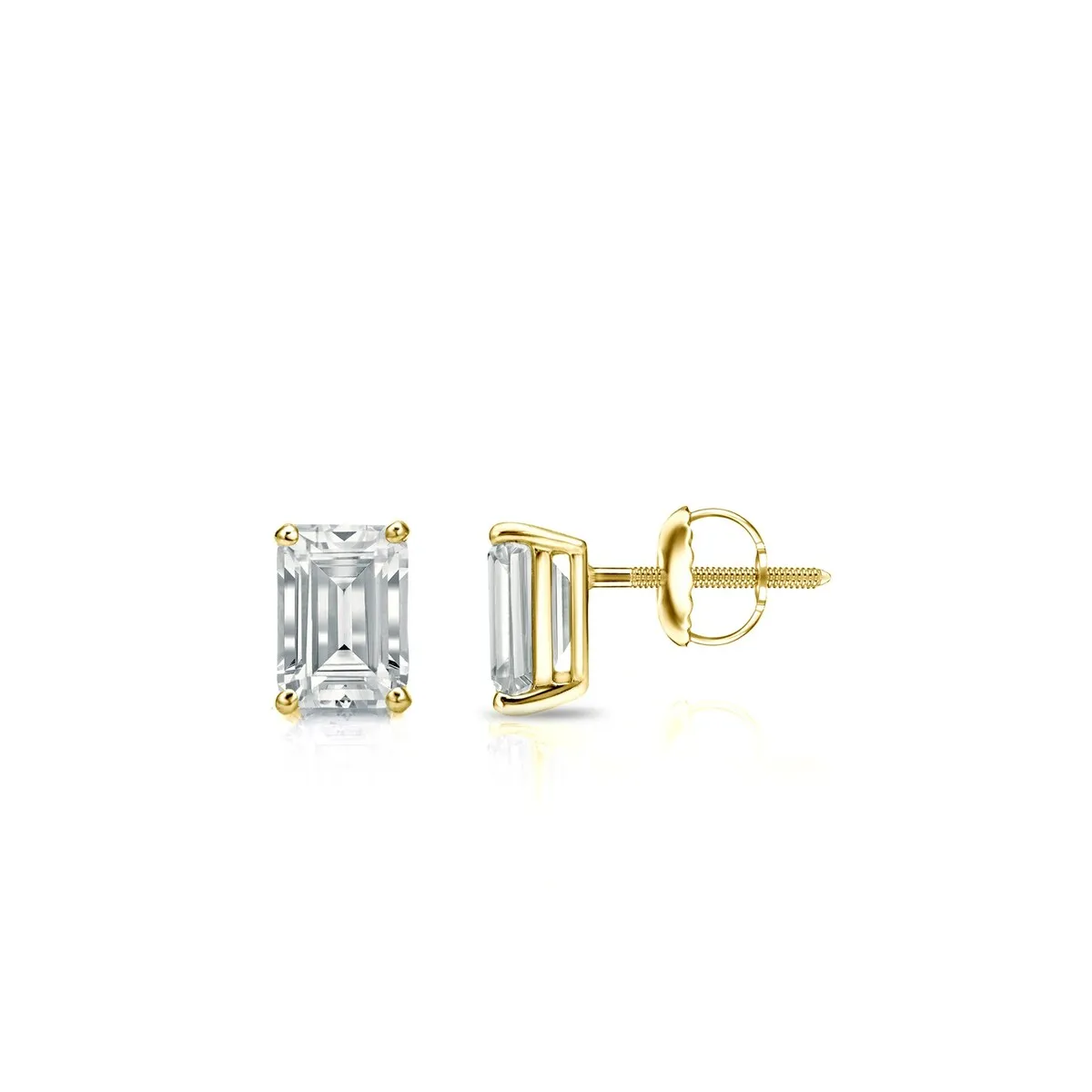 RhythmRocks 14k Gold Lab Grown Emerald-Cut Diamond Stud Earrings 0.33 ct. tw. 4-Prong Screw-Back (E-F VS) sold by Zulily product image thumbnail 5