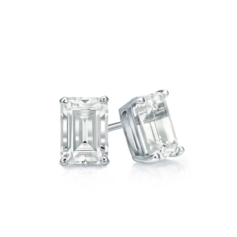 RhythmRocks 14k Gold Lab Grown Emerald-Cut Diamond Stud Earrings 0.25 ct. tw. 4-Prong Screw-Back (E-F VS) sold by Zulily