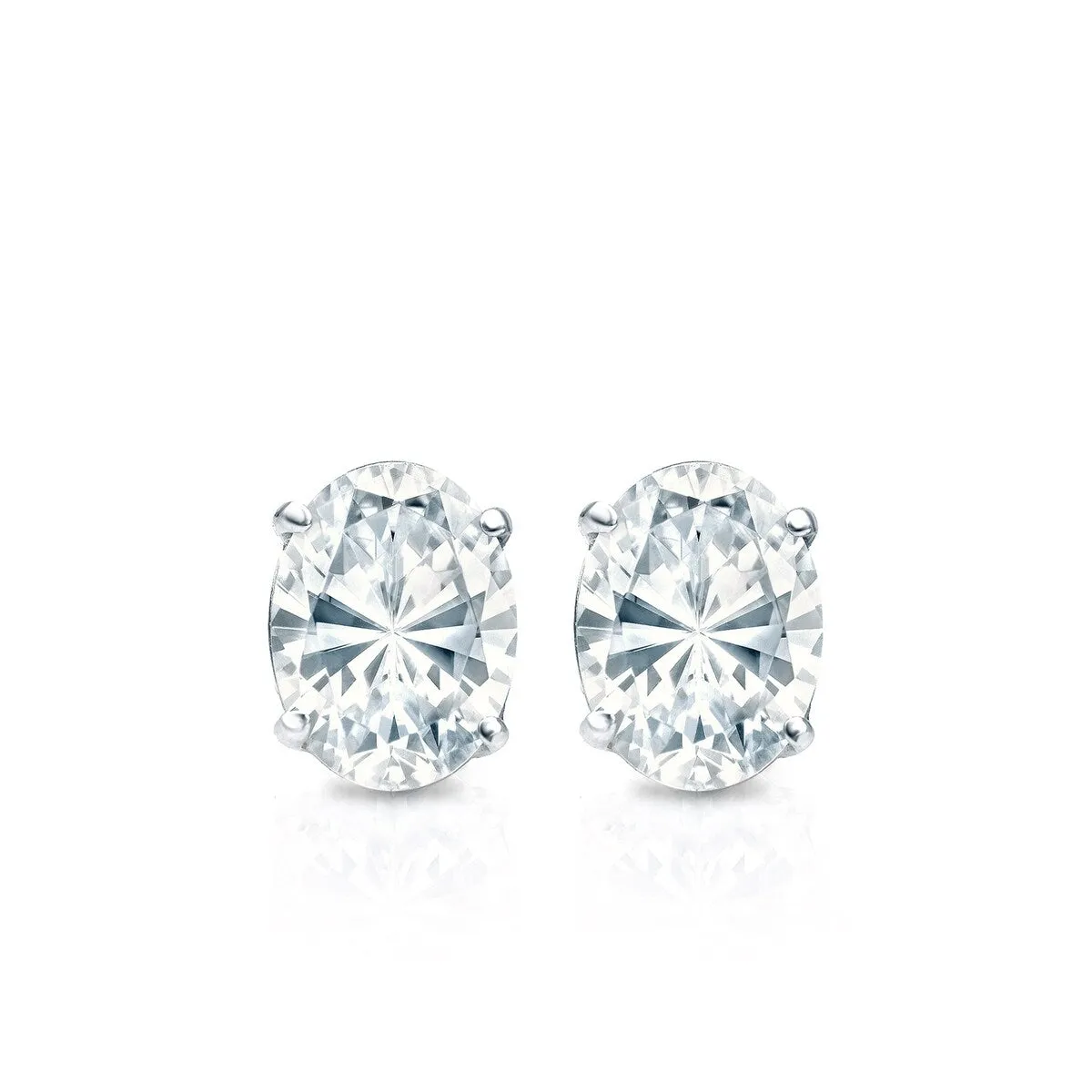 RhythmRocks 14k Gold Lab Grown Oval Diamond Stud Earrings 0.60 ct. tw. 4-Prong Screw-Back (E-F VS) sold by Zulily product image thumbnail 2