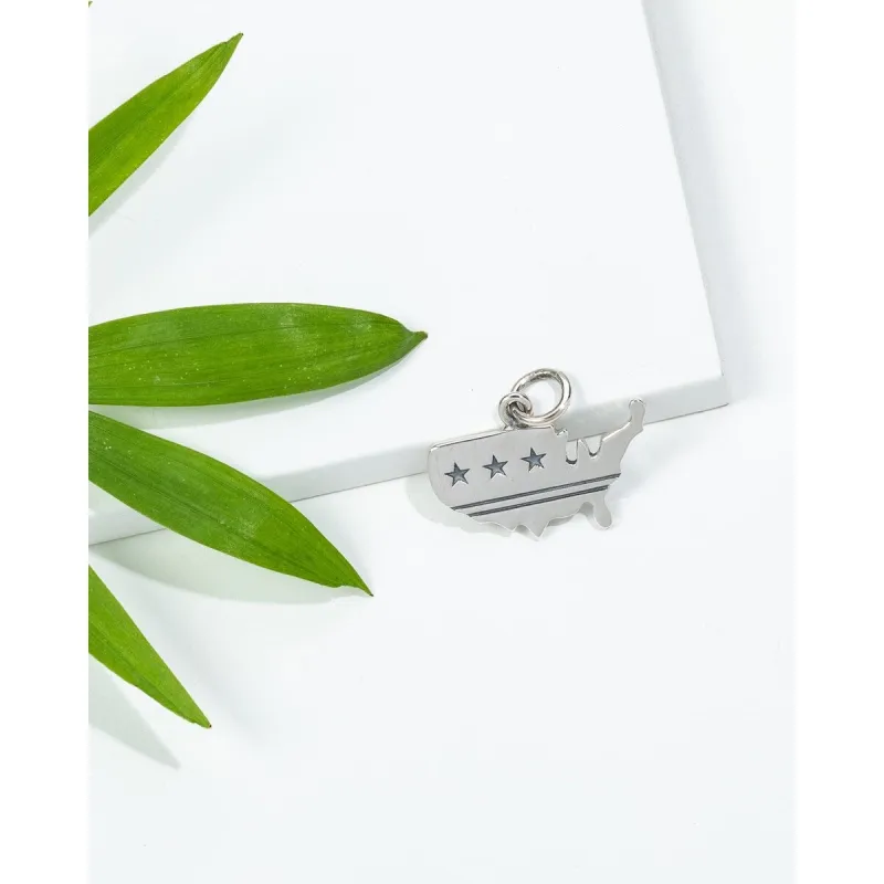 Sterling Silver USA Map Pendant Necklace sold by Zulily