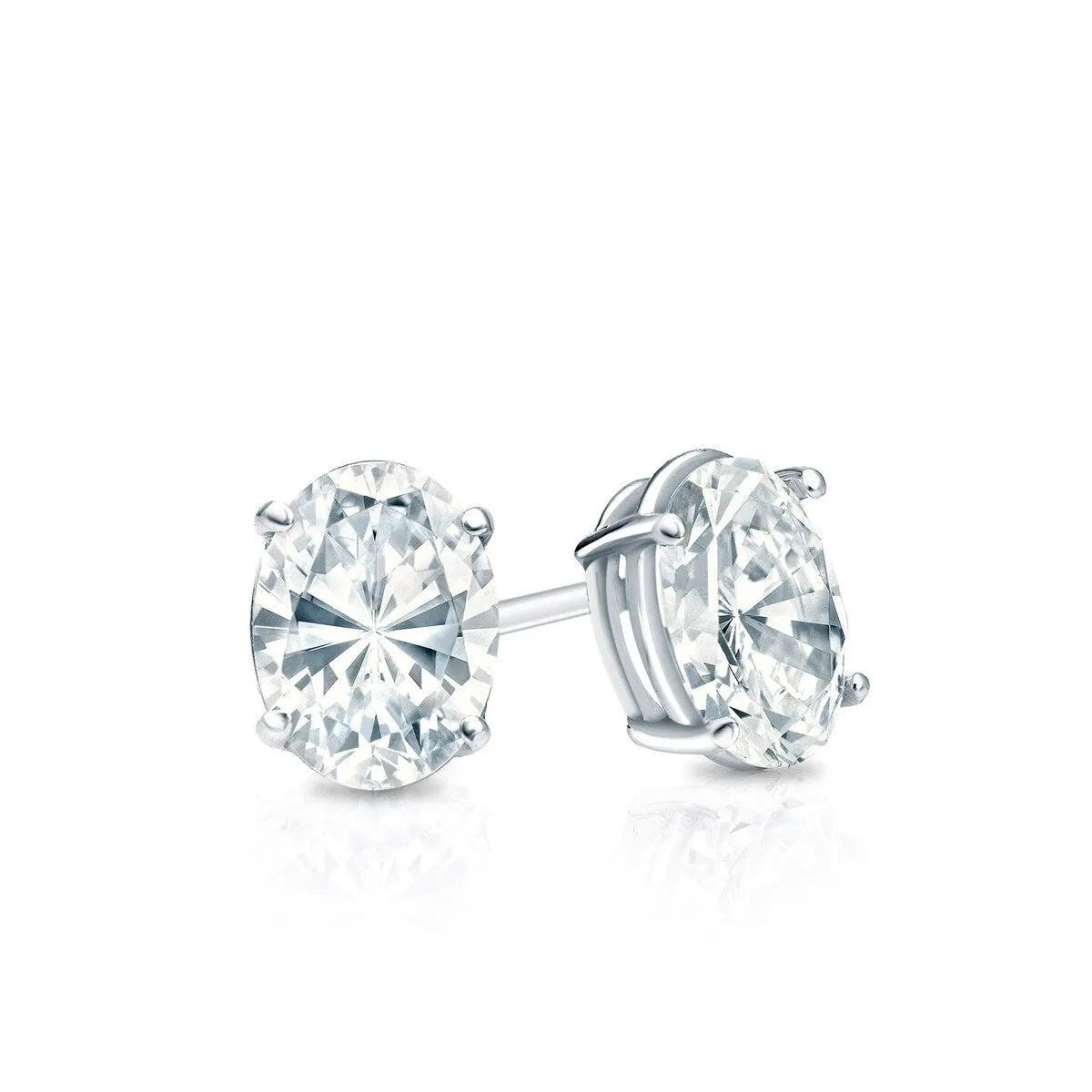 RhythmRocks 14k Gold Lab Grown Oval Diamond Stud Earrings 0.25 ct. tw. 4-Prong Screw-Back (E-F VS) sold by Zulily