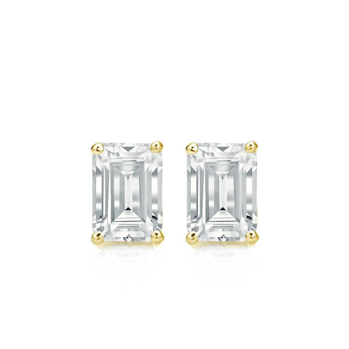 RhythmRocks 14k Gold Lab Grown Emerald-Cut Diamond Stud Earrings 0.60 ct. tw. 4-Prong Screw-Back (E-F VS) sold by Zulily product image thumbnail 4