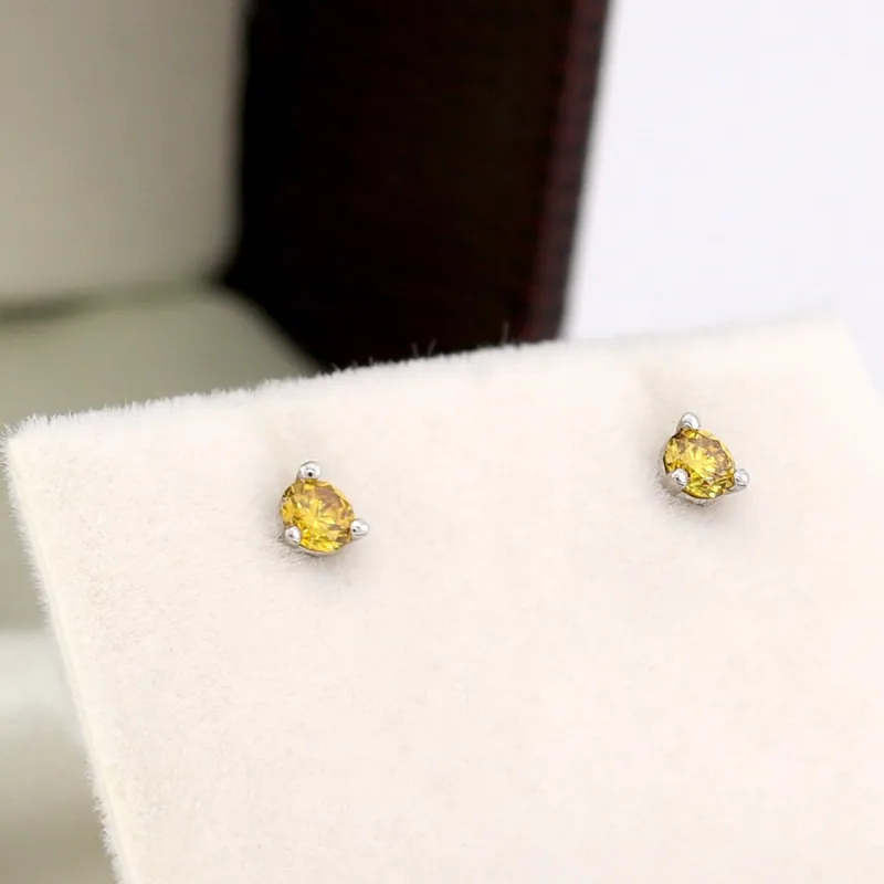 RhythmRocks 14k Gold Lab Grown Round Yellow Diamond Stud Earrings 0.33 ct. tw. 3-Prong Martini Screw-Back (Yell VS) sold by Zulily