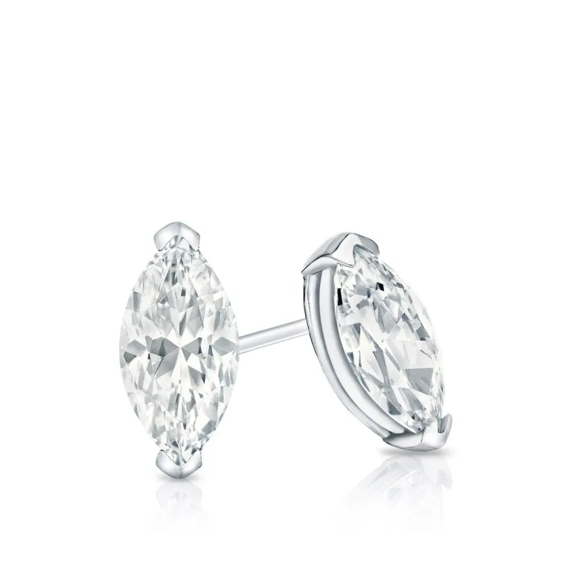 RhythmRocks 14k Gold Lab Grown Marquise Diamond Stud Earrings 0.75 ct. tw. V-End Prong Push-Back (E-F VS) sold by Zulily