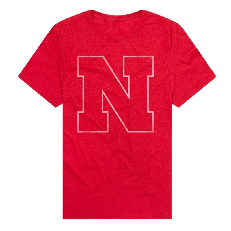 University of Nebraska Simple Distressed Logo Unisex Adult Heathered Premium T Shirt sold by Zulily
