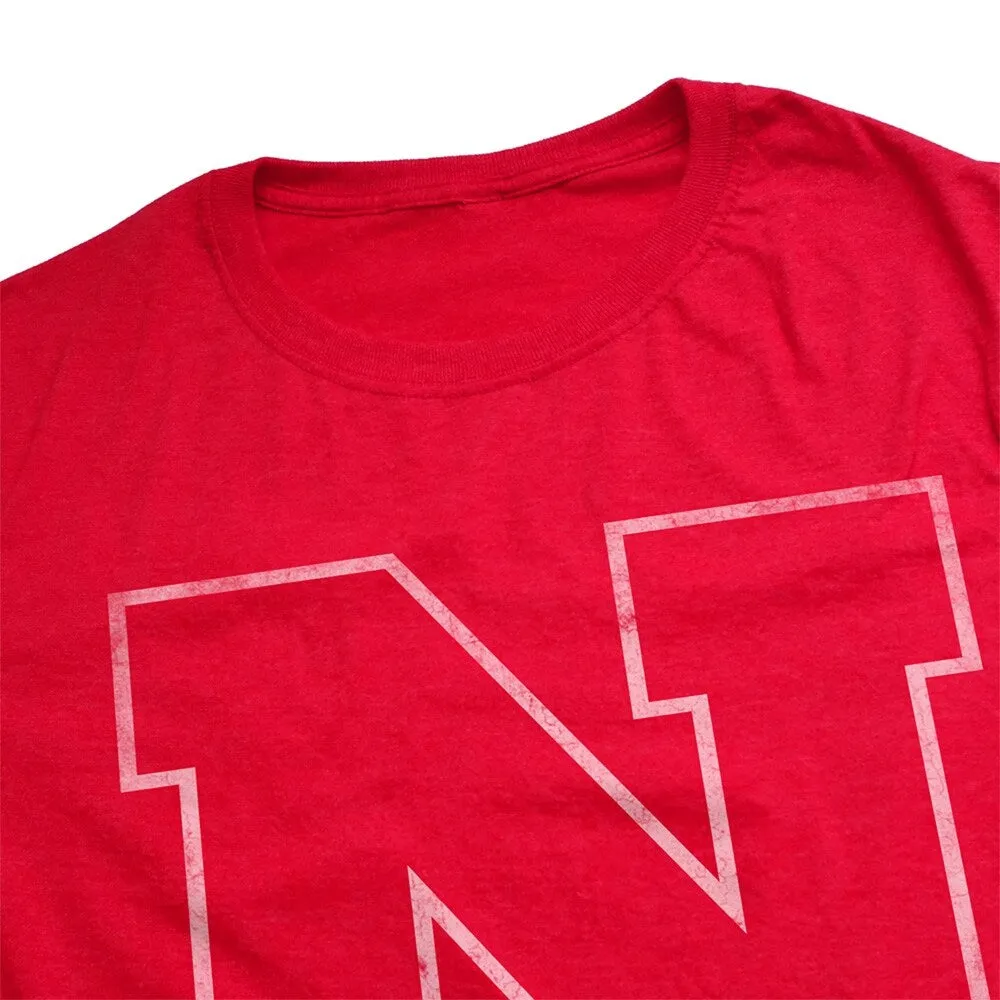 University of Nebraska Simple Distressed Logo Unisex Adult Heathered Premium T Shirt sold by Zulily product image thumbnail 4