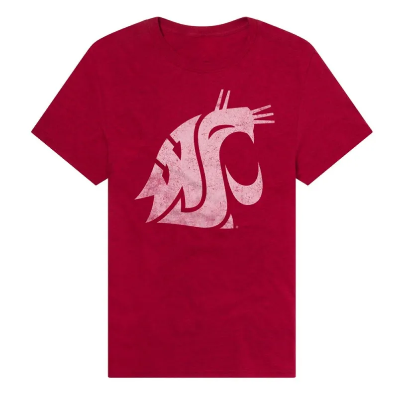 Washington State University Simple Distressed Logo Unisex Adult Heathered Premium T Shirt sold by Zulily