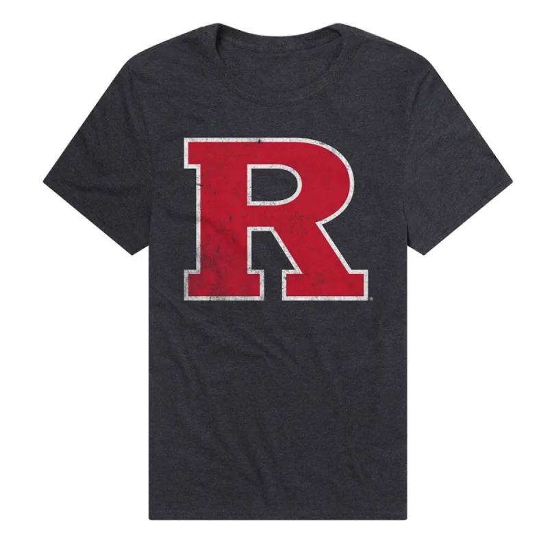 Rutgers University Simple Distressed Logo Unisex Adult Heathered Premium T Shirt sold by Zulily