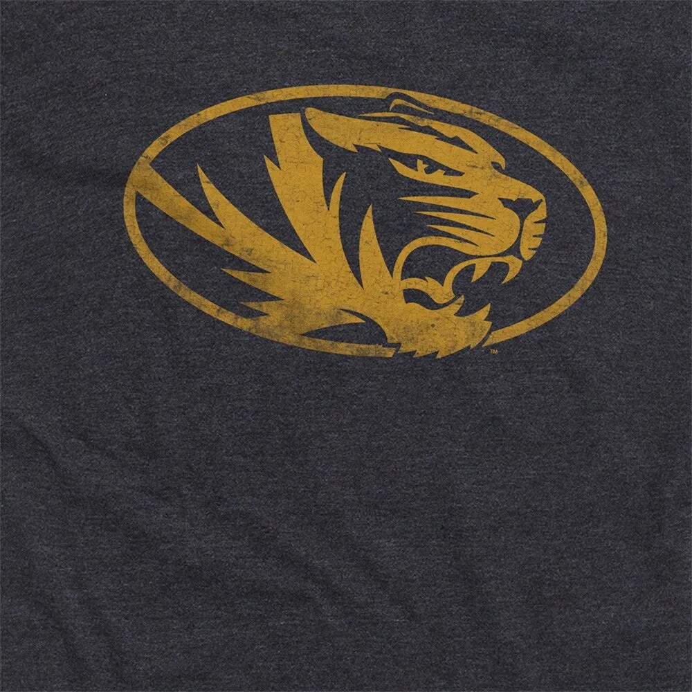 University of Missouri Simple Distressed Logo Unisex Adult Heathered Premium T Shirt sold by Zulily product image thumbnail 4