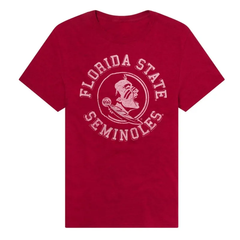 Florida State University Classic Retro Stamp Logo Unisex Adult Heathered Premium T Shirt sold by Zulily