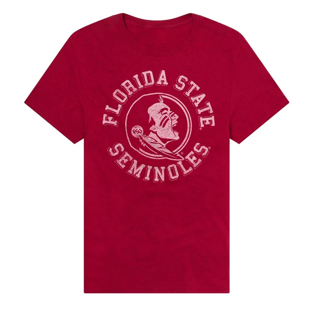 Florida State University Classic Retro Stamp Logo Unisex Adult Heathered Premium T Shirt sold by Zulily