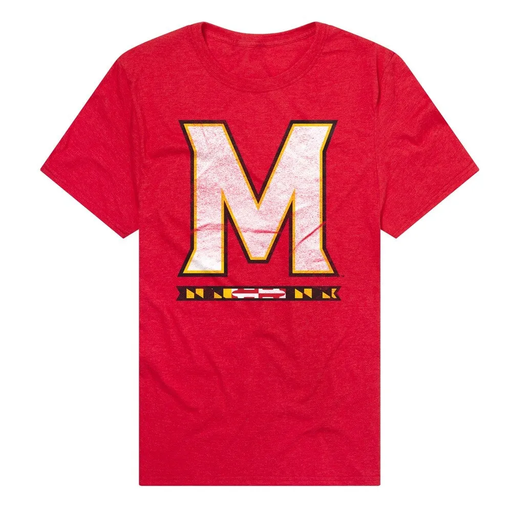 University of Maryland Primary Logo Unisex Adult Heathered Premium T Shirt sold by Zulily