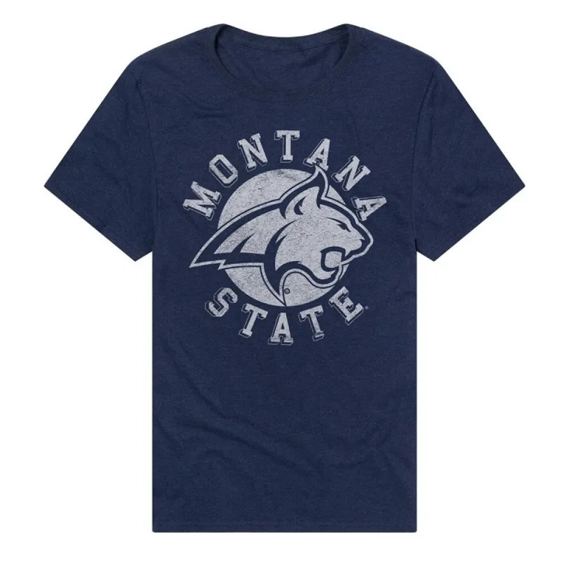 Montana State University Classic Retro Stamp Logo Unisex Adult Heathered Premium T Shirt sold by Zulily