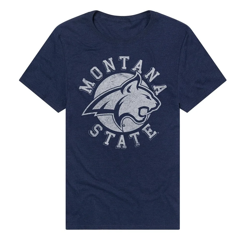 Montana State University Classic Retro Stamp Logo Unisex Adult Heathered Premium T Shirt sold by Zulily