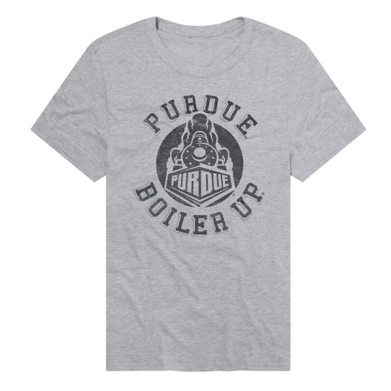 Purdue University Classic Retro Stamp Logo Unisex Adult Heathered Premium T Shirt sold by Zulily
