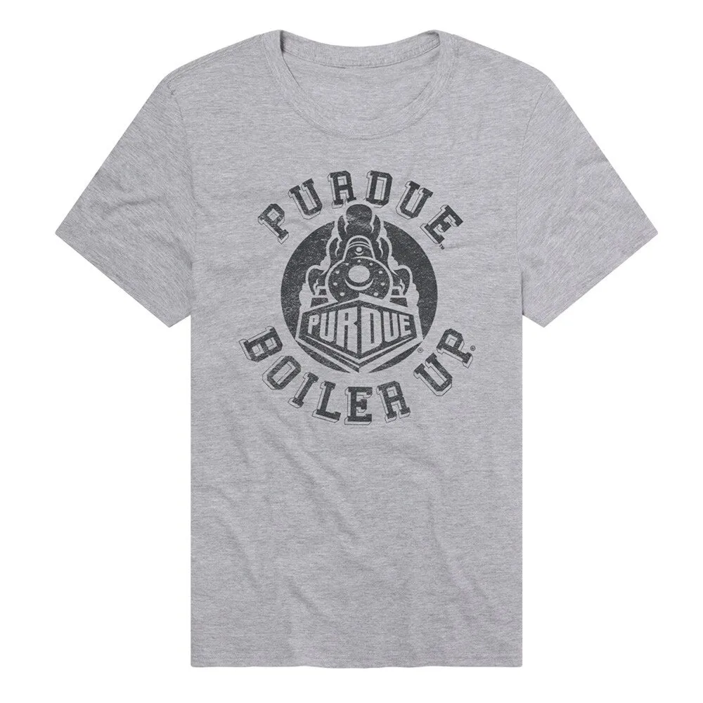 Purdue University Classic Retro Stamp Logo Unisex Adult Heathered Premium T Shirt sold by Zulily