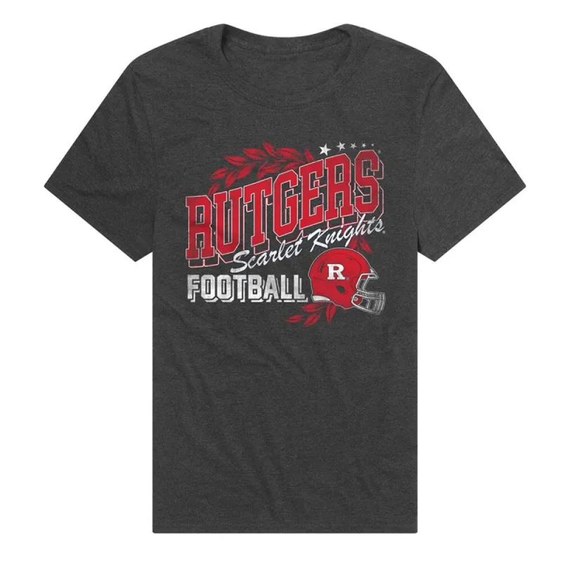 Rutgers University Scarlet Knights Classic Football Unisex Adult Heathered Premium T Shirt sold by Zulily