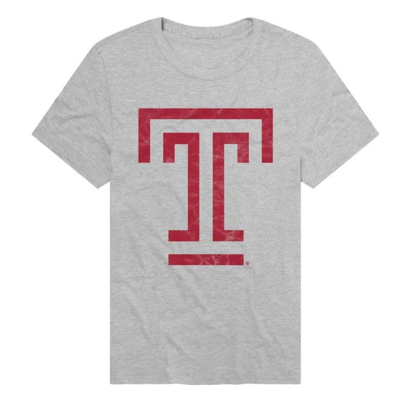 Temple University Primary Logo Unisex Adult Heathered Premium T Shirt sold by Zulily