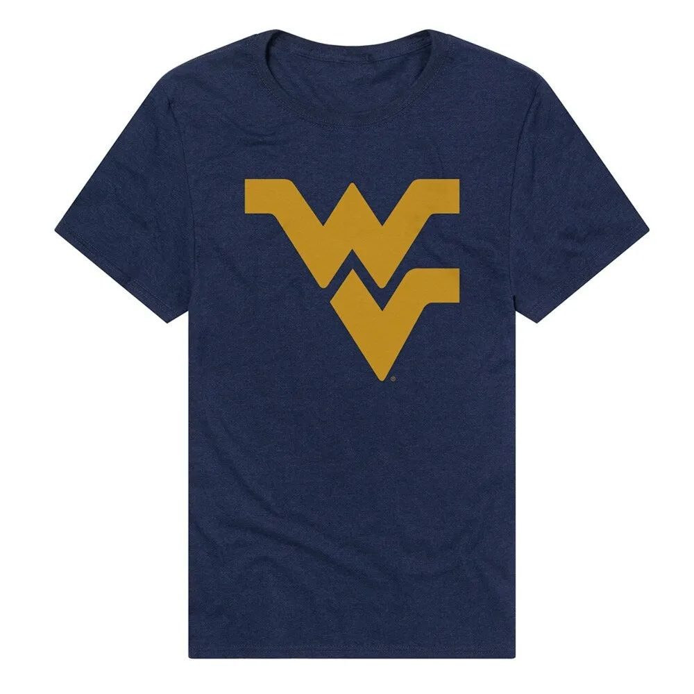West Virginia University Simple Distressed Logo Unisex Adult Heathered Premium T Shirt sold by Zulily