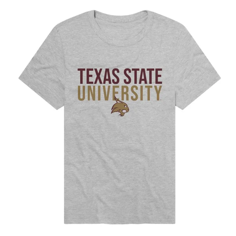 Texas State University Stacked Unisex Adult Heathered Premium T Shirt sold by Zulily