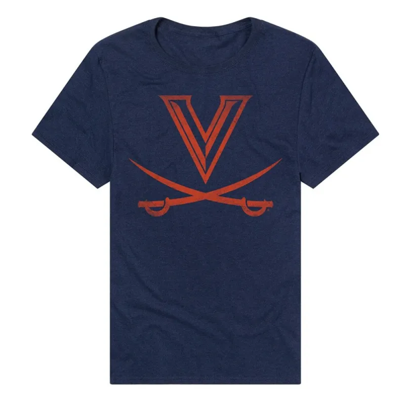 University of Virginia Simple Distressed Logo Unisex Adult Heathered Premium T Shirt sold by Zulily