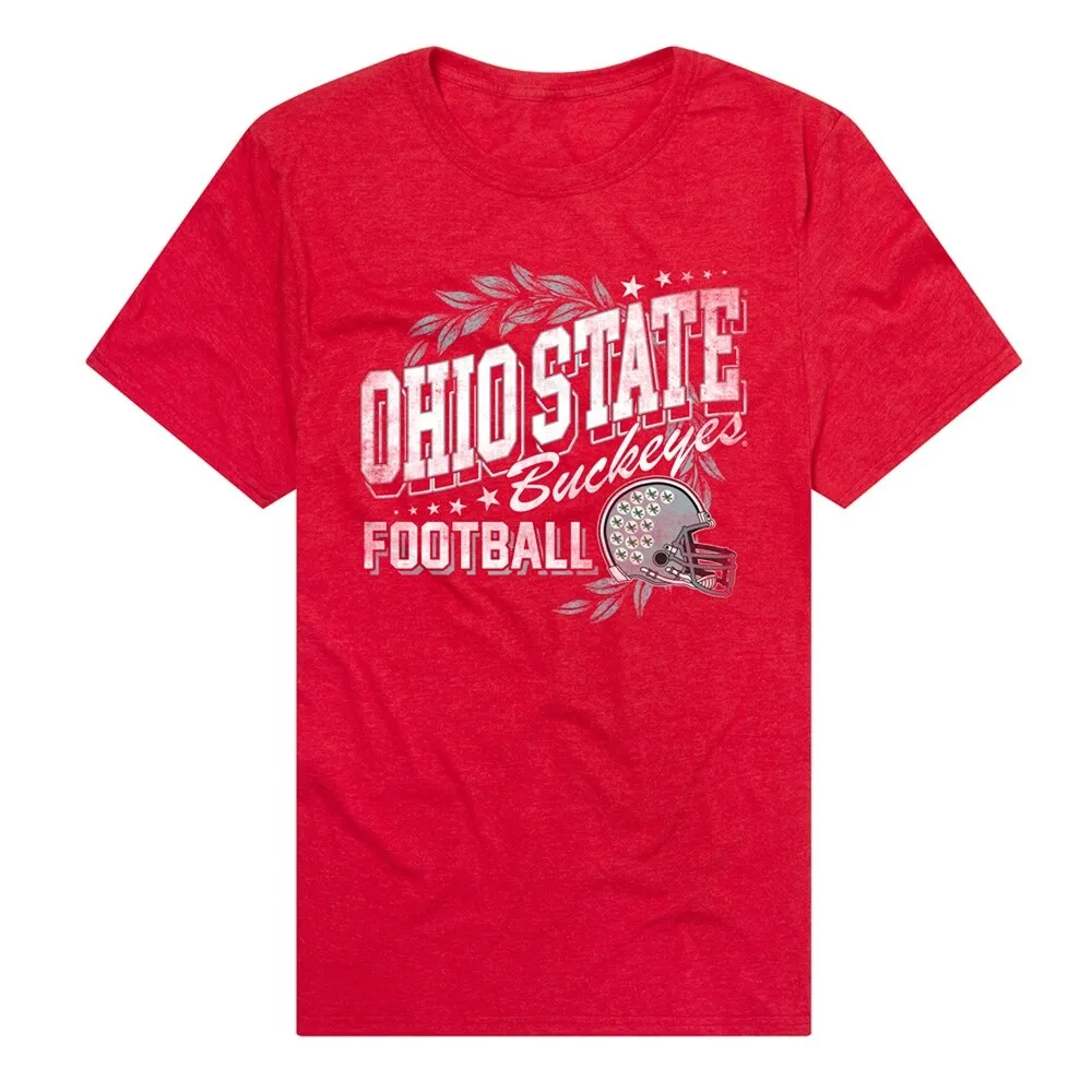 Ohio State University Buckeyes Classic Football Unisex Adult Heathered Premium T Shirt sold by Zulily