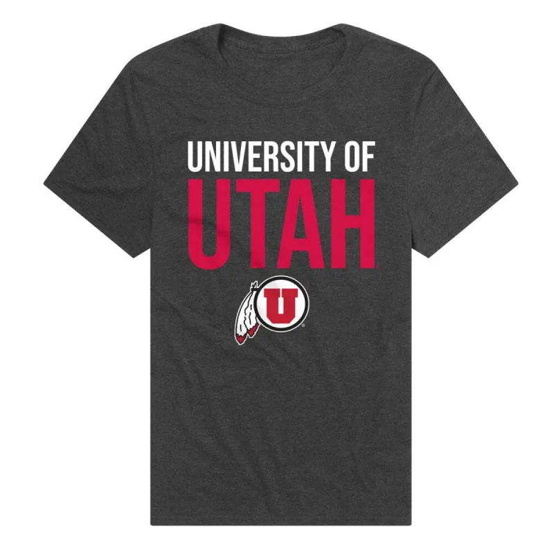 University of Utah Stacked Unisex Adult Heathered Premium T Shirt sold by Zulily