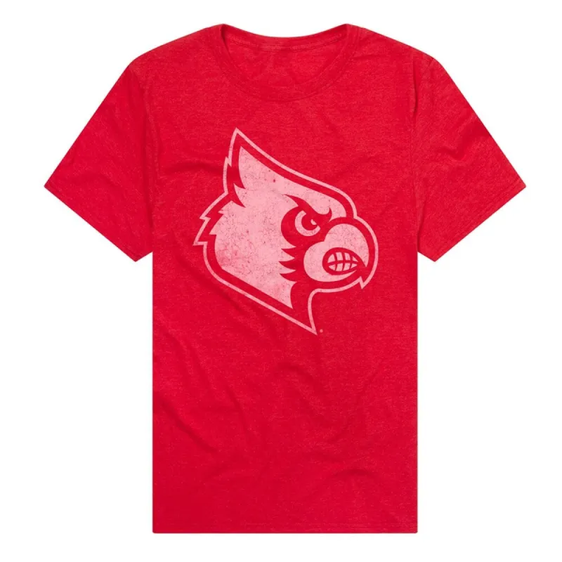 University of Louisville Simple Distressed Logo Unisex Adult Heathered Premium T Shirt sold by Zulily