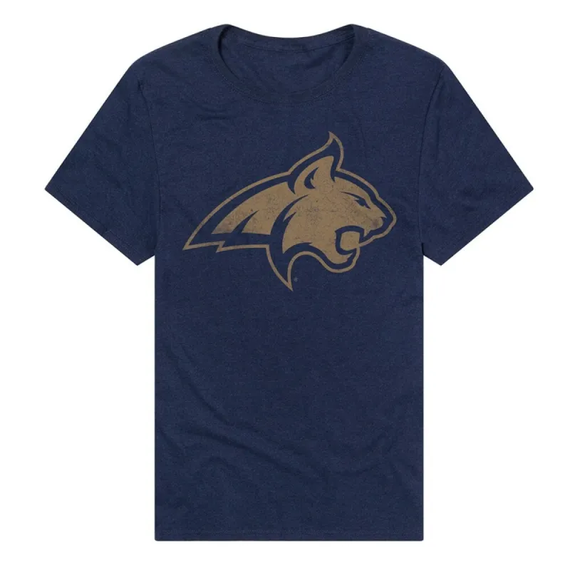 Montana State University Simple Distressed Logo Unisex Adult Heathered Premium T Shirt sold by Zulily