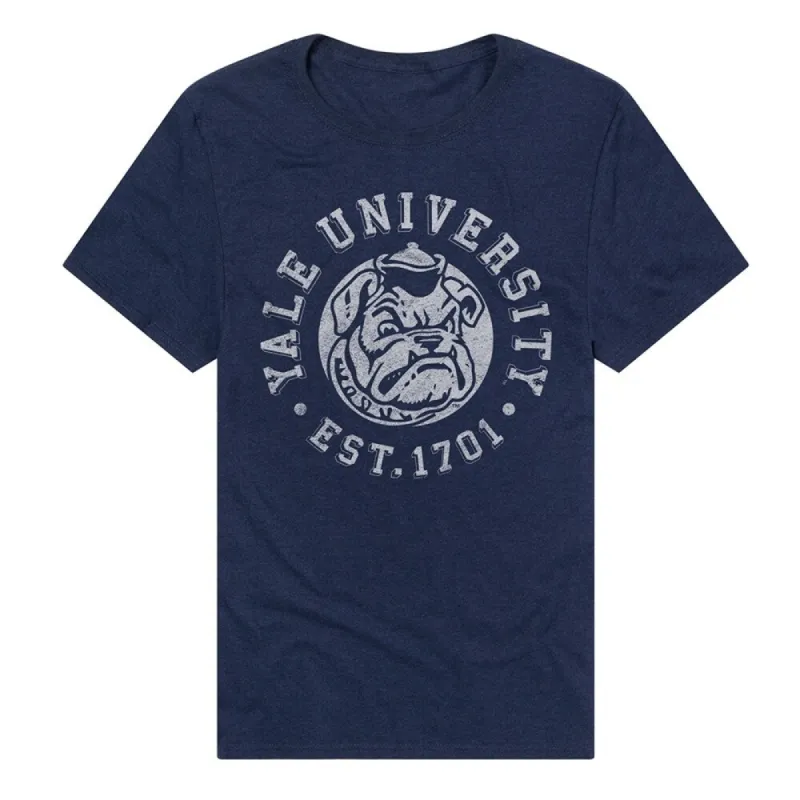Yale University Classic Retro Stamp Logo Unisex Adult Heathered Premium T Shirt sold by Zulily