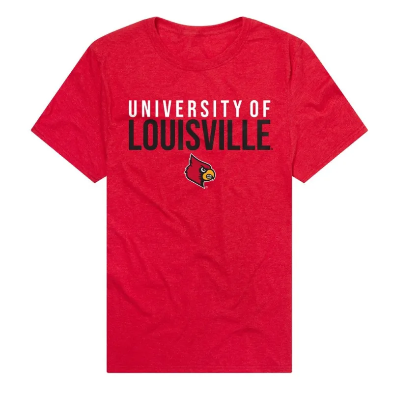 University of Louisville Stacked Unisex Adult Heathered Premium T Shirt sold by Zulily