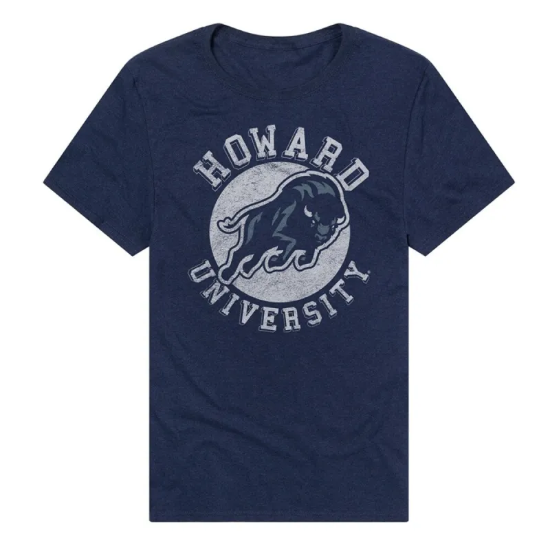 Howard University Classic Retro Stamp Logo Unisex Adult Heathered Premium T Shirt sold by Zulily
