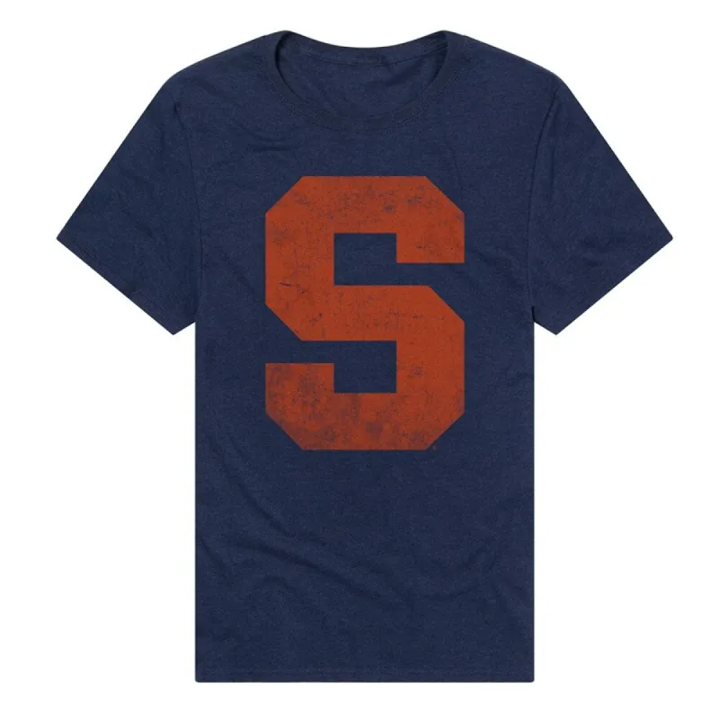 Syracuse University Simple Distressed Logo Unisex Adult Heathered Premium T Shirt sold by Zulily