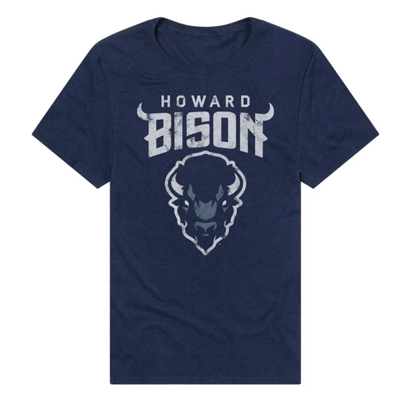 Howard University Simple Distressed Logo Unisex Adult Heathered Premium T Shirt sold by Zulily